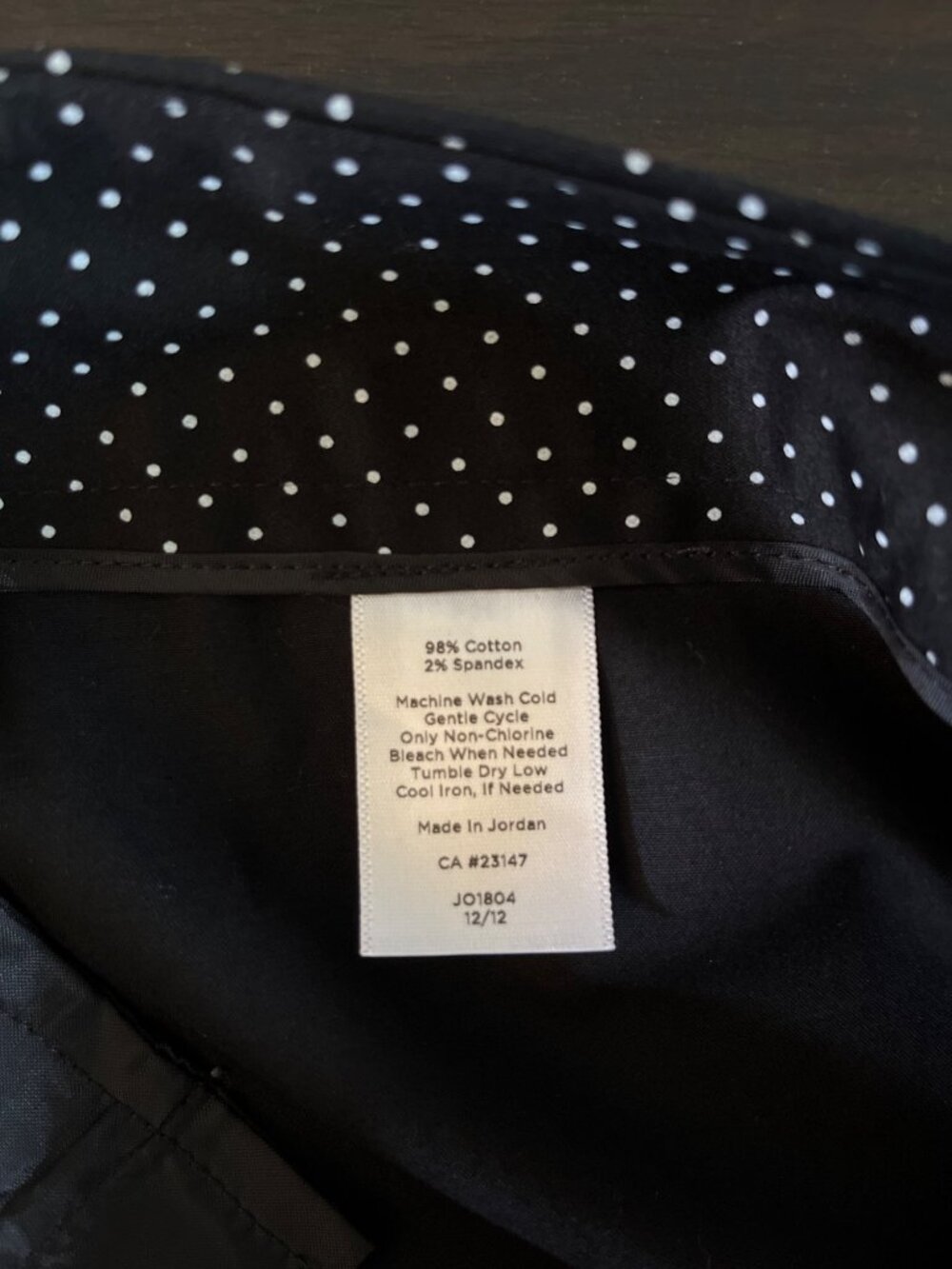 Talbots Womens Size 12 Signature Dress Pants Career Wear Black Polka Dots - Picture 5 of 5